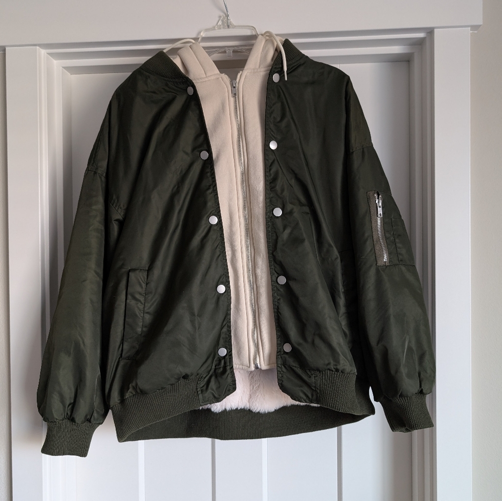 Altar'd State Cream Fleece-Lined Jacketed Size Small (Oversized)